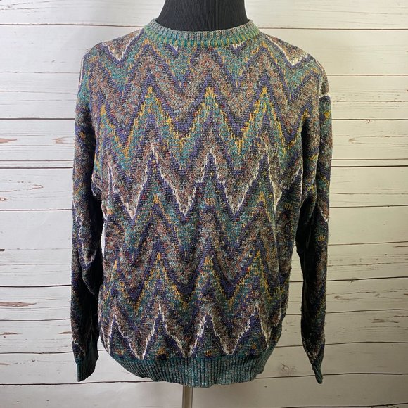 Vintage Mondo di Marco Italian Grandpa Sweater L - Picture 1 of 11